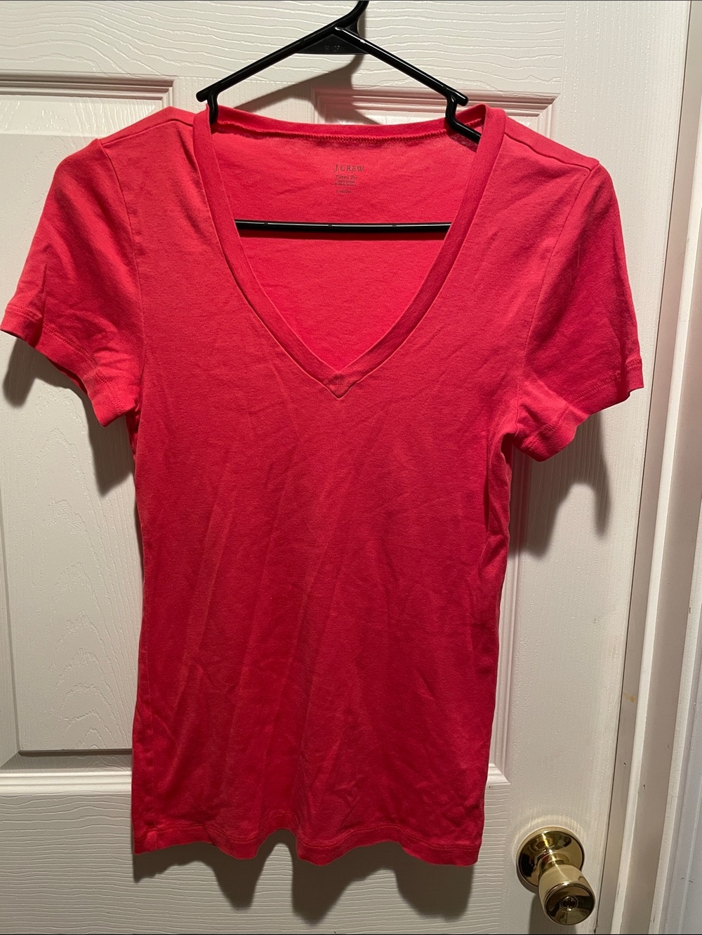 J Crew V neck pink fitted tee